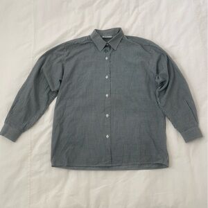 Tikida by Nortons Green and White Gingham Checkered Button-Up Shirt